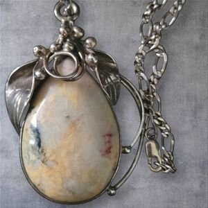 Artisan Vintage Bumblebee Jasper Lg.stone Pendant Necklace